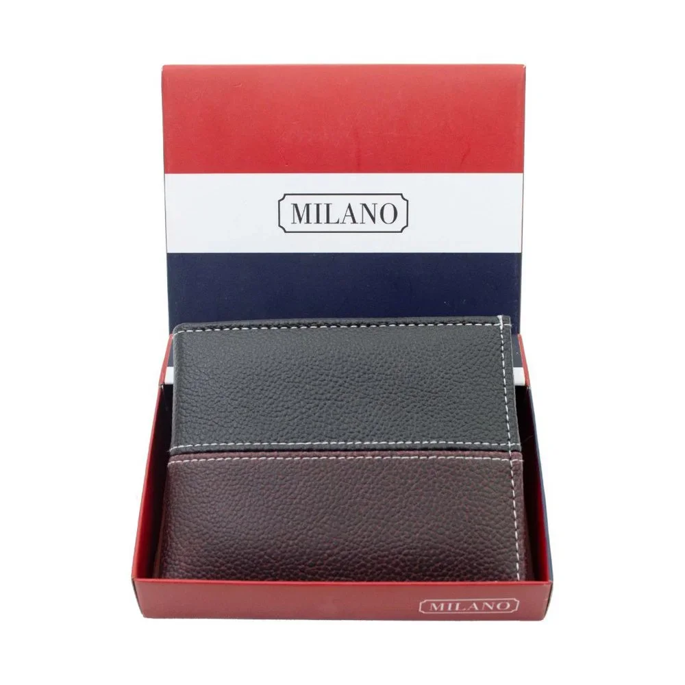 Mens Bifold Vegan Leather Wallet in Gift Box